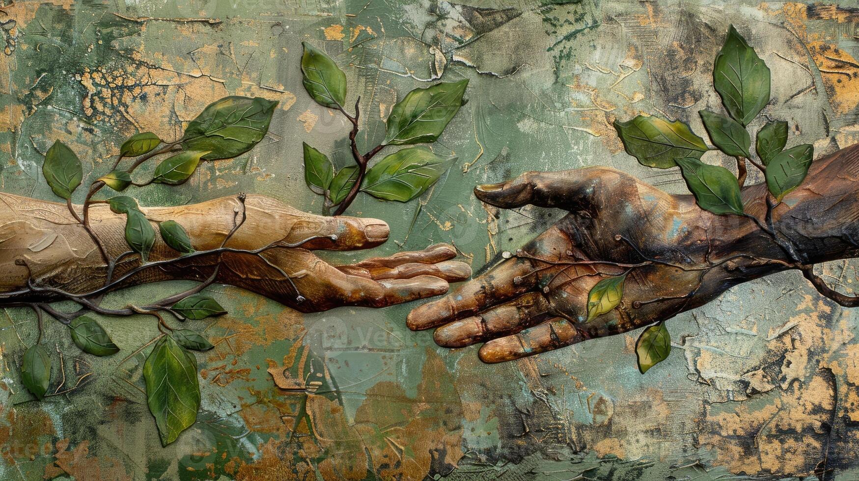 AI generated Multiracial group embraces unity with hands interlocked in love, tolerance, and anti-racism, Ai Generated photo