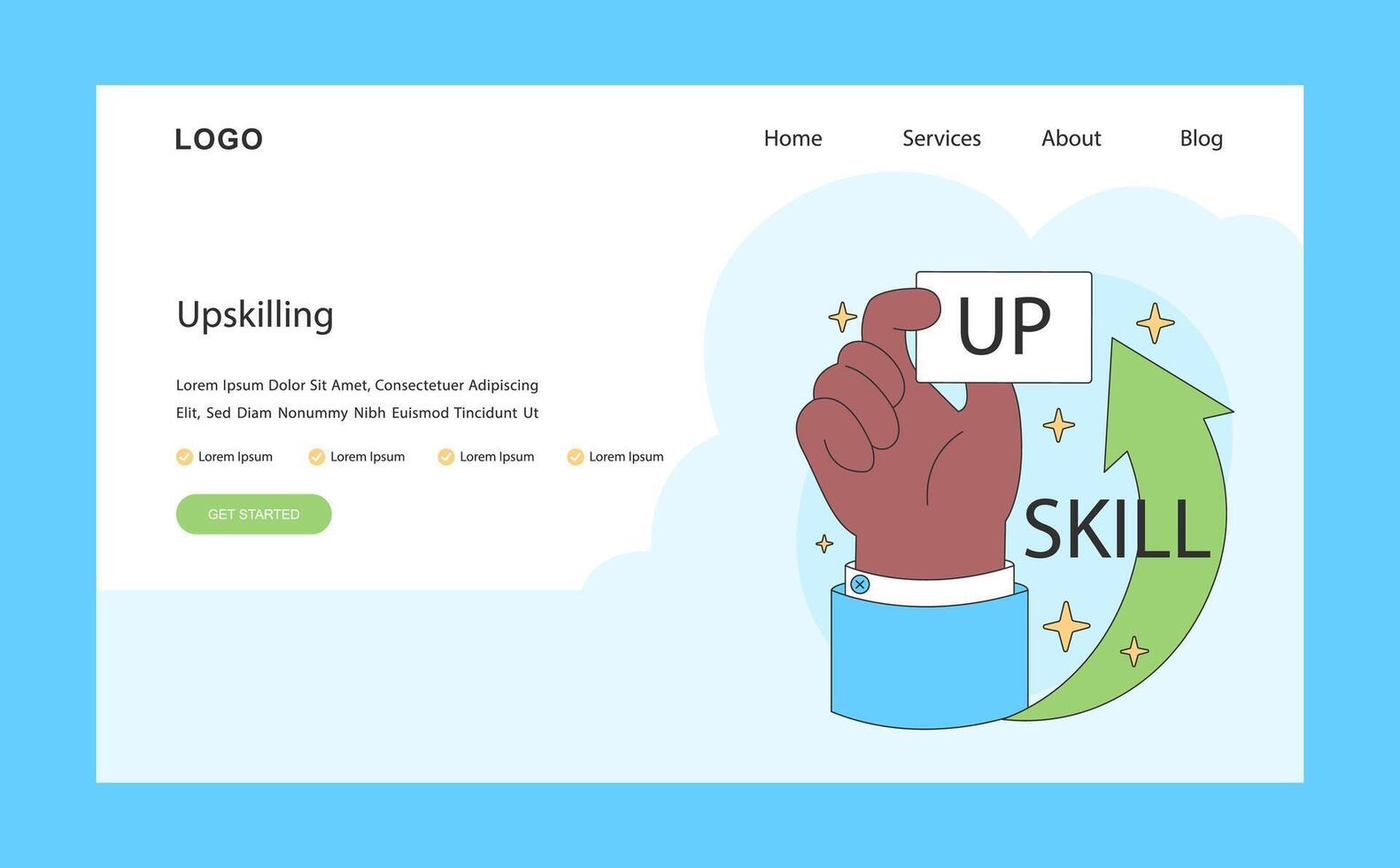 Upskilling. Hands-on enhancement of abilities and expertise. Strategic vector