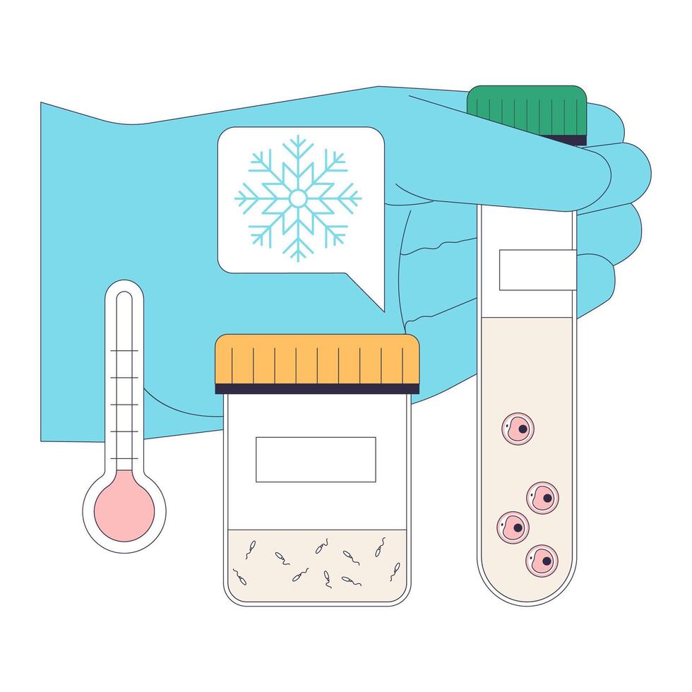 género transición. Fertilidad preservación. médico herramientas para ovocito y esperma vector