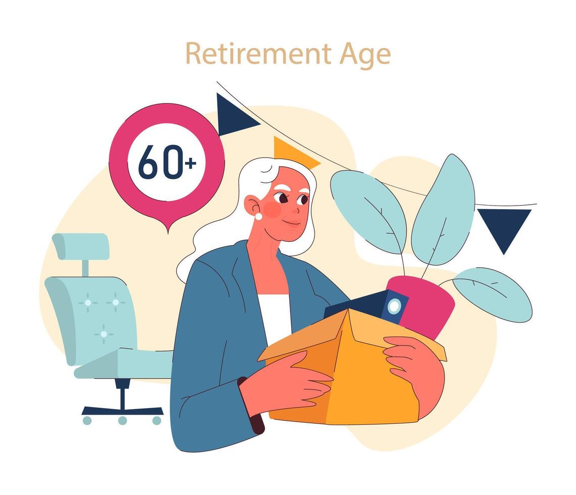 Embracing Retirement Age concept. vector