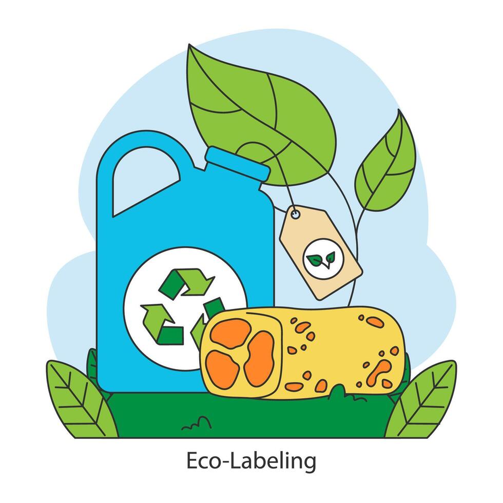 Eco-Labeling concept. Flat vector illustration.