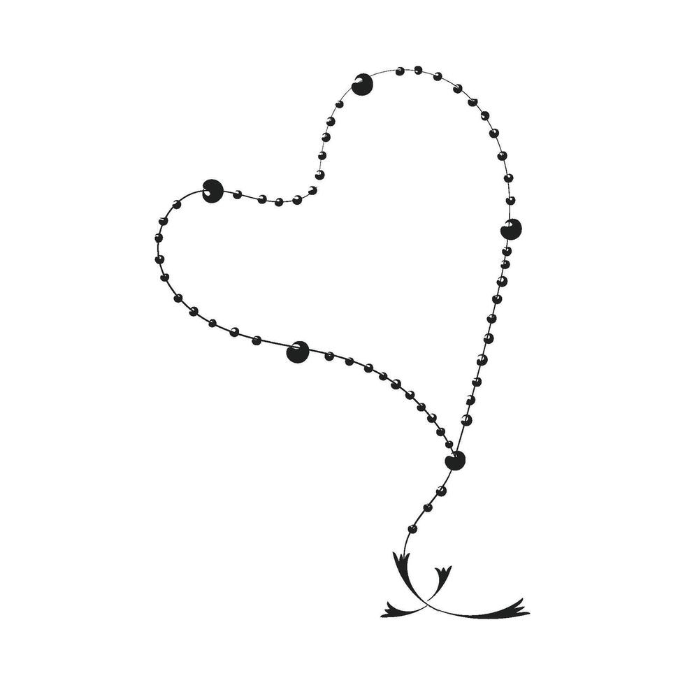Holy Rosary design.Christian Art for print or use as poster, card, flyer, tattoo or T Shirt vector