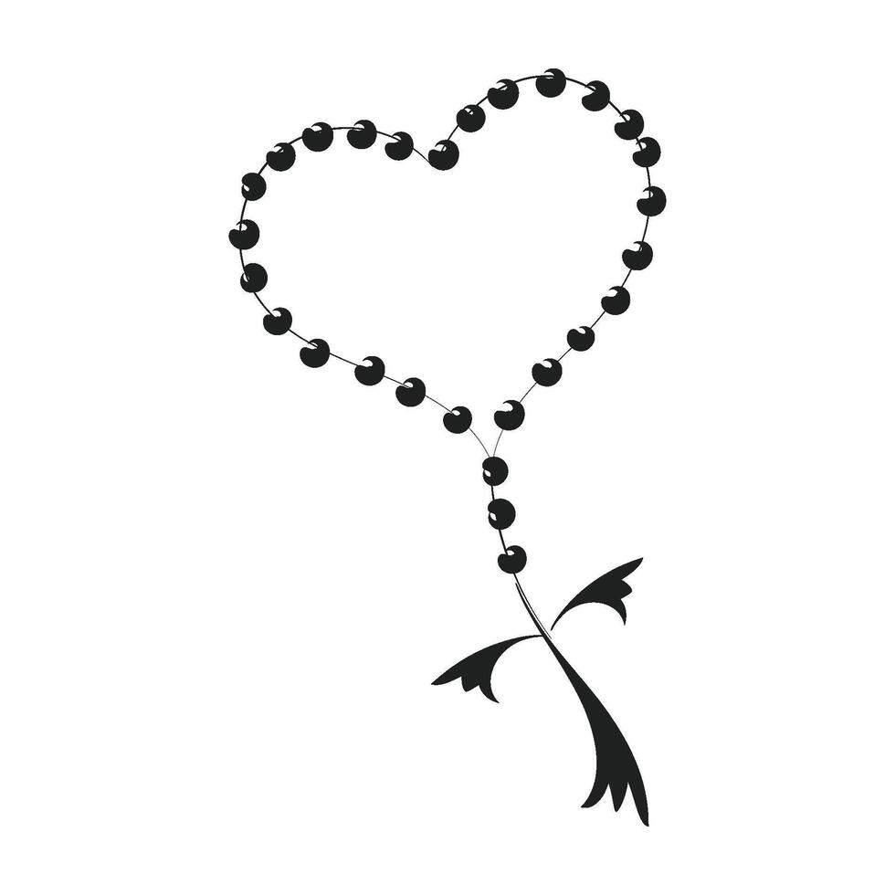 Holy Rosary design.Christian Art for print or use as poster, card, flyer, tattoo or T Shirt vector