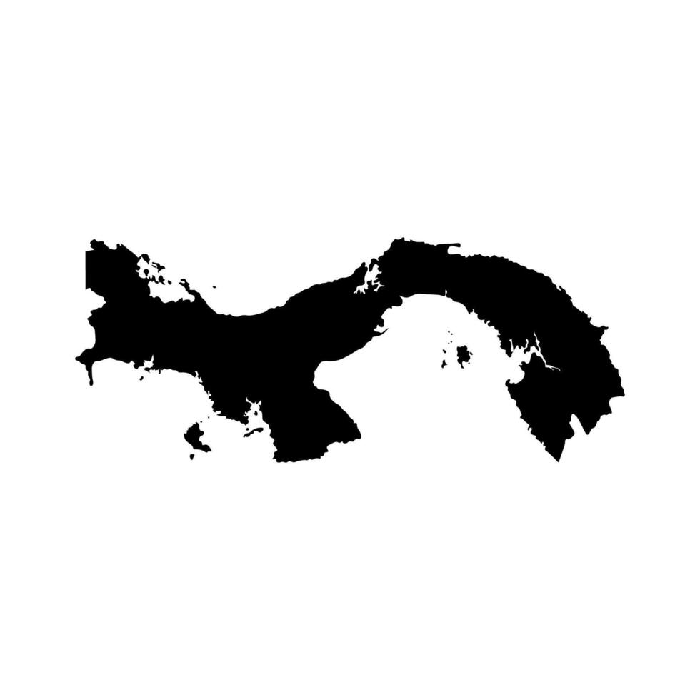 Vector isolated simplified illustration icon with black silhouette of Pnama map. White background