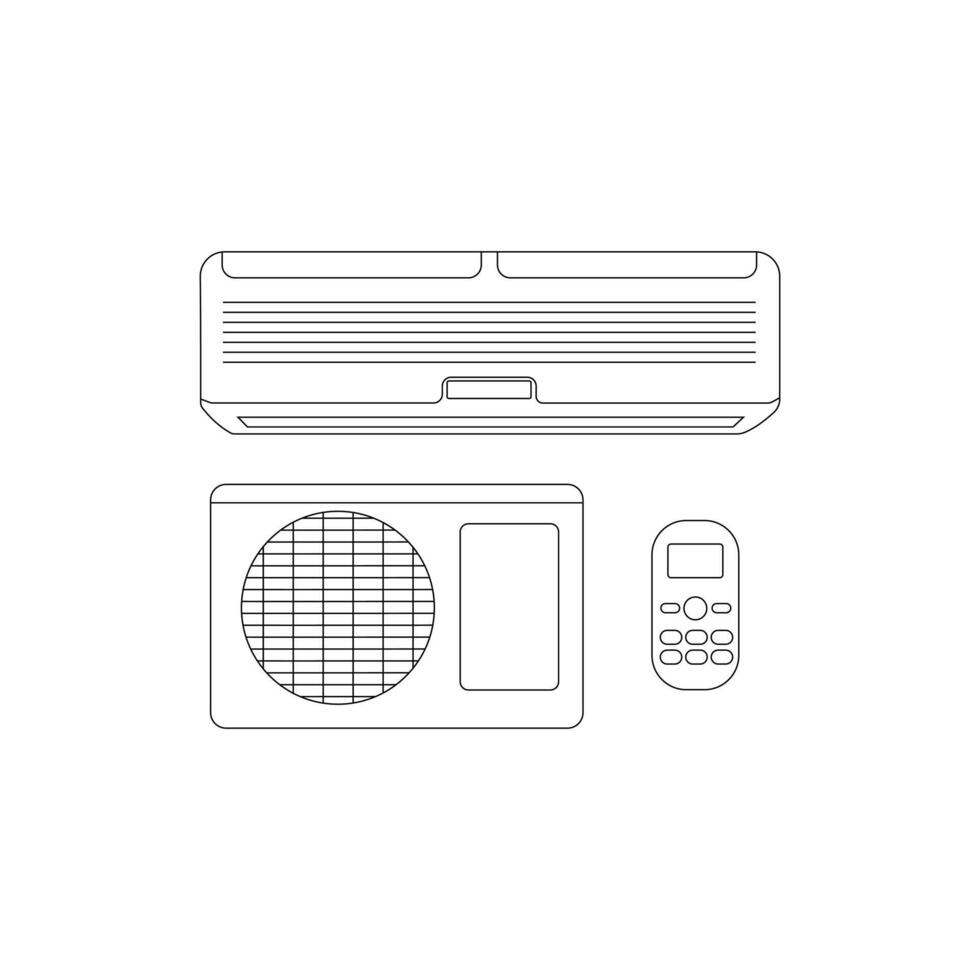 AC Icon.Air Conditioner line icon, outline vector sign, linear pictogram isolated on white.