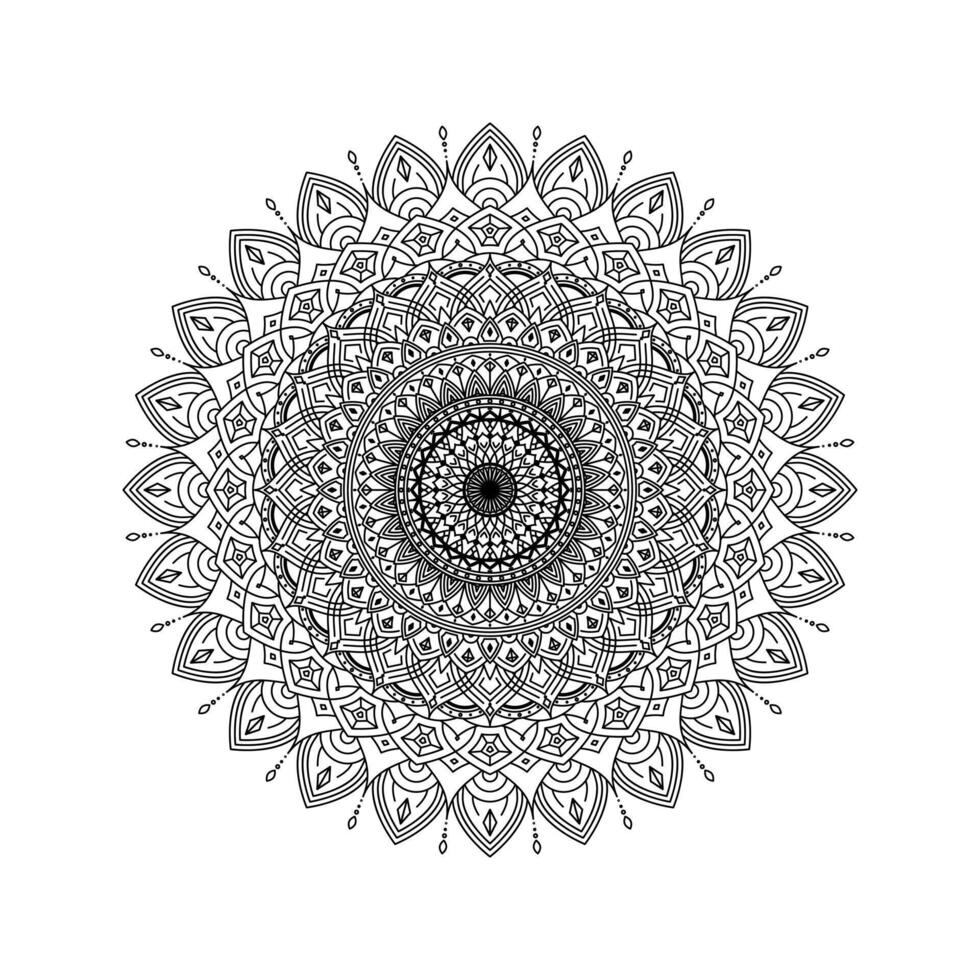 Monocohromatic Black And White Intricate Mandala Shape Isolated Transparent Vector Clipart