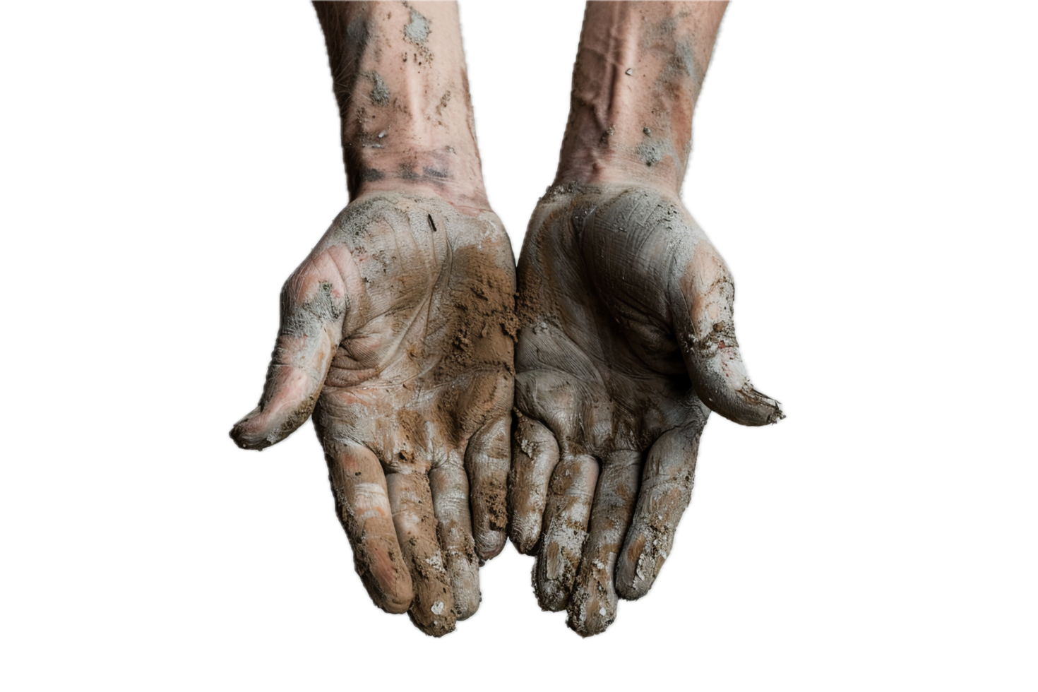 AI generated Dirty Hands Covered in Soil png
