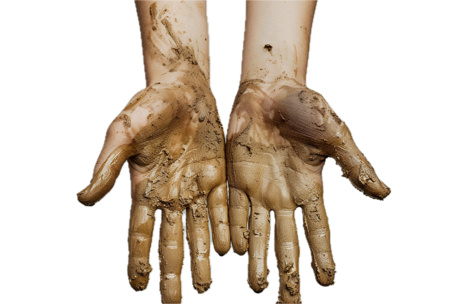 AI generated Dirty Hands Covered in Soil png
