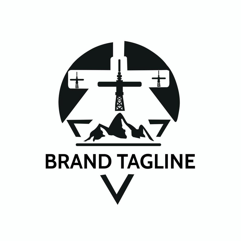 illustrator graphic of TS tower and two mountains letter icon. perfect for logo design,logo comapny, etc vector
