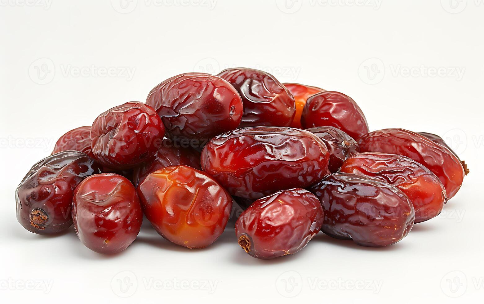 AI generated Exquisite Close Up of Date Fruits on White Background photo