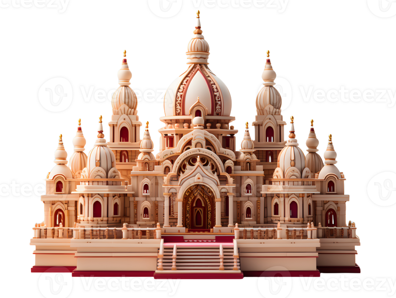 AI generated Miniature Indian Hindu Temple Isolated on Transparent Background. Indian Arhitecture. Generative Ai png
