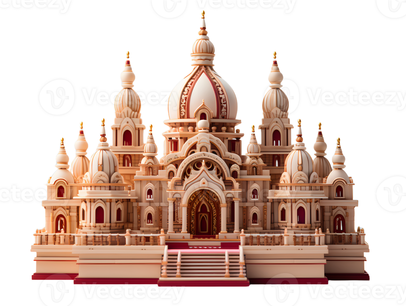 ai generiert Miniatur indisch Hindu Tempel isoliert auf transparent Hintergrund. indisch Architektur. generativ ai png