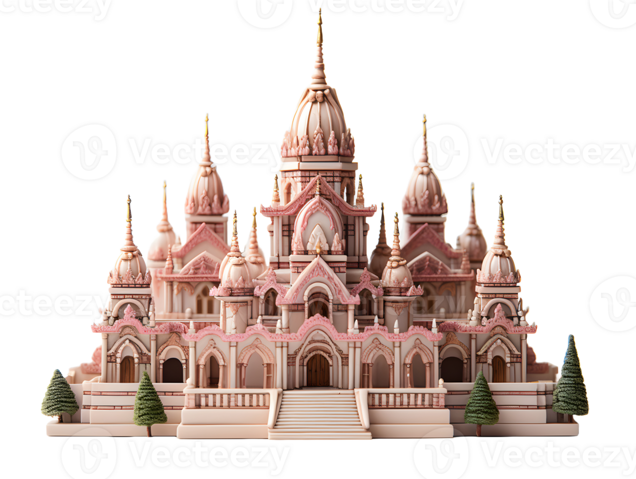 AI generated Miniature Indian Hindu Temple Isolated on Transparent Background. Indian Arhitecture. Generative Ai png