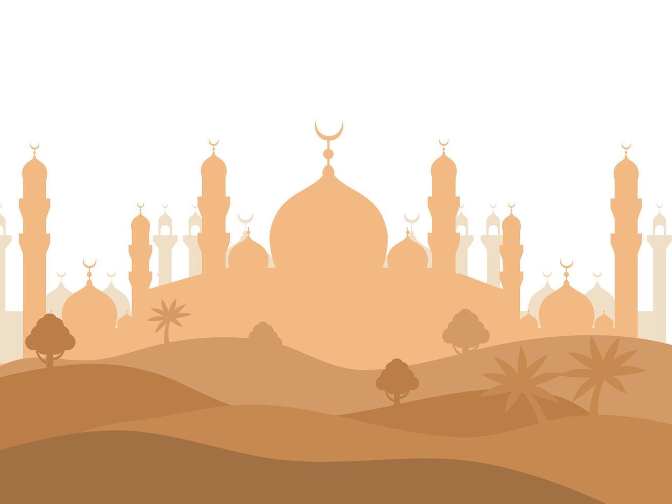 Islamic background template for greeting cards vector