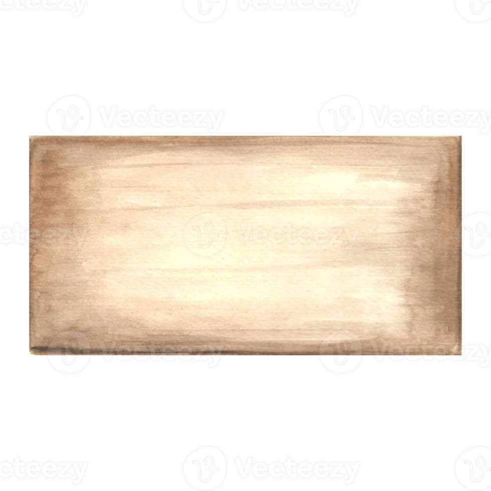 Wooden sign, signboard for messages.Watercolor of rustic wood banner, plank, board. Isolated hand drawn illustration lable. Vintage drawing template of rustic decorfor cards, packaging and embroidery. png