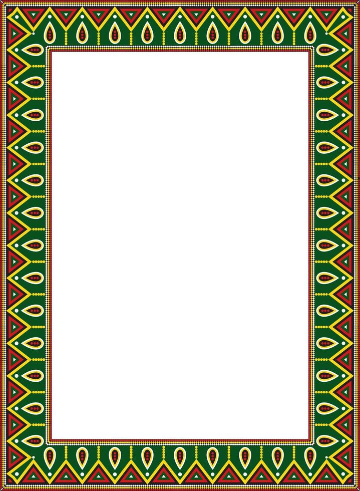 Vector full color Native American folk ornament. Square border, frame of the peoples of America, Aztec, Incas, Maya