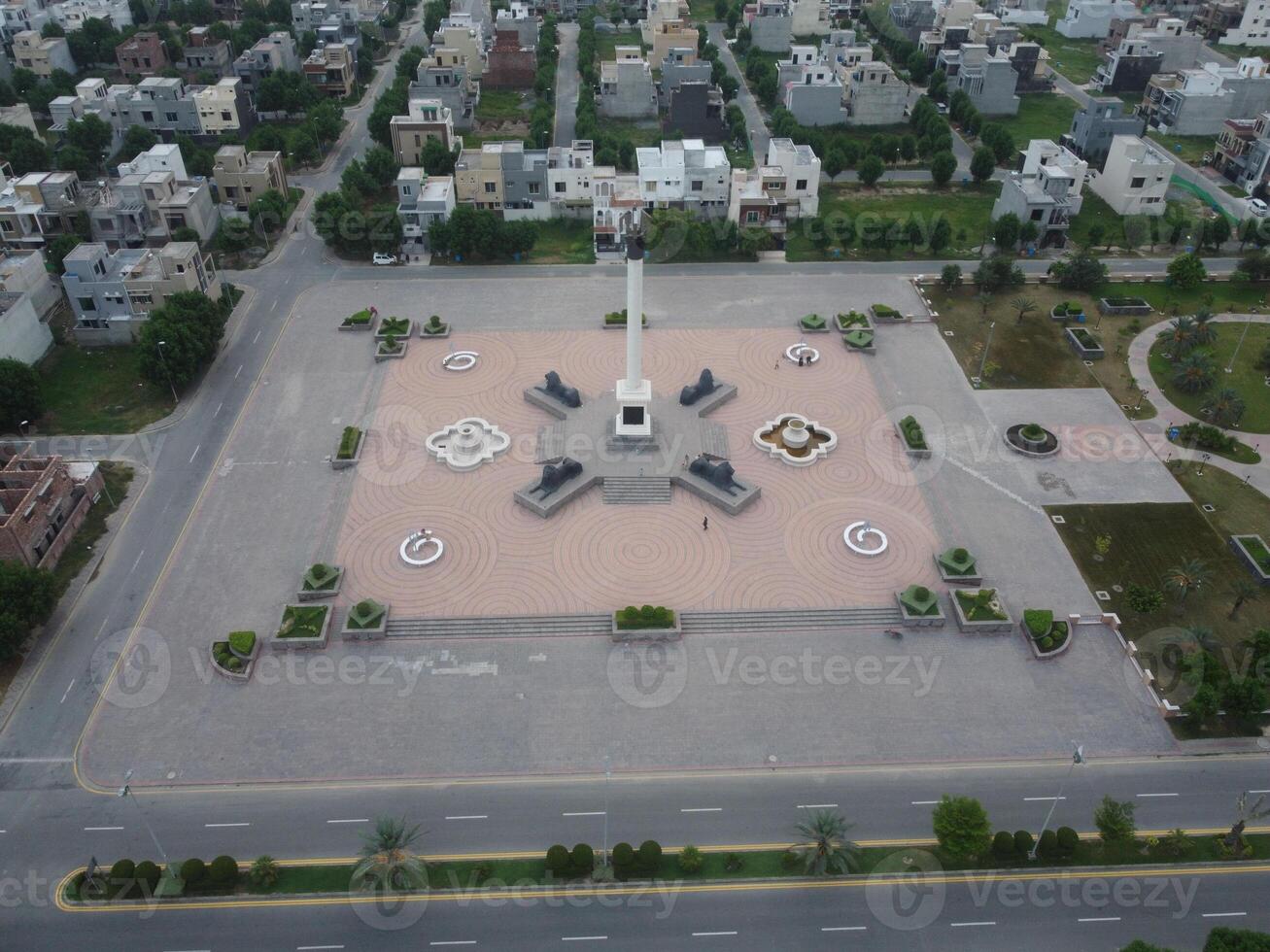 Top view. Areal view of city Lahore on 2023-07-17 photo