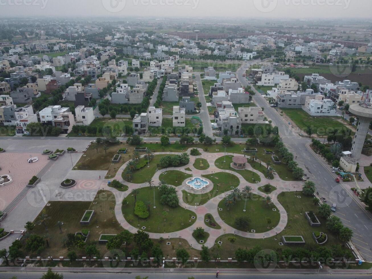 Top view. Areal view of city Lahore on 2023-07-17 photo