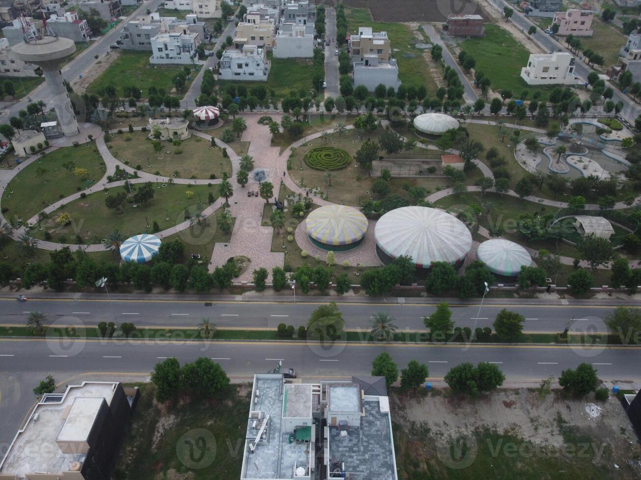Top view. Areal view of city Lahore on 2023-07-17 photo