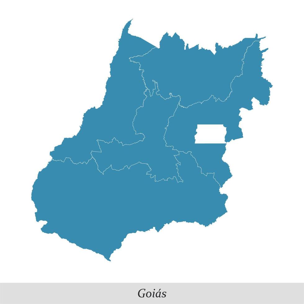 map of Goias is a state of Brazil with mesoregions vector