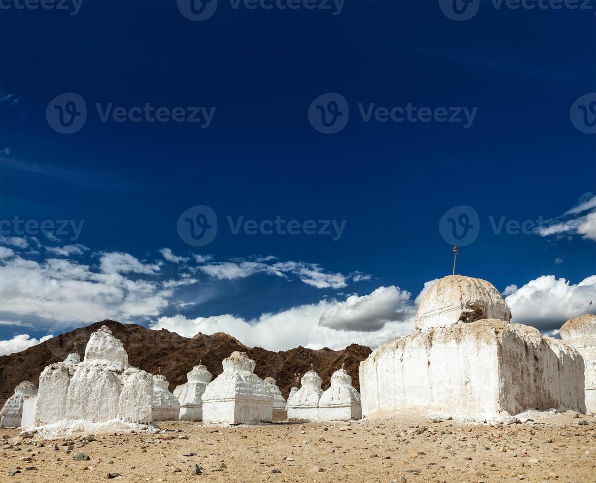 Buddhist chortens, Ladakh photo