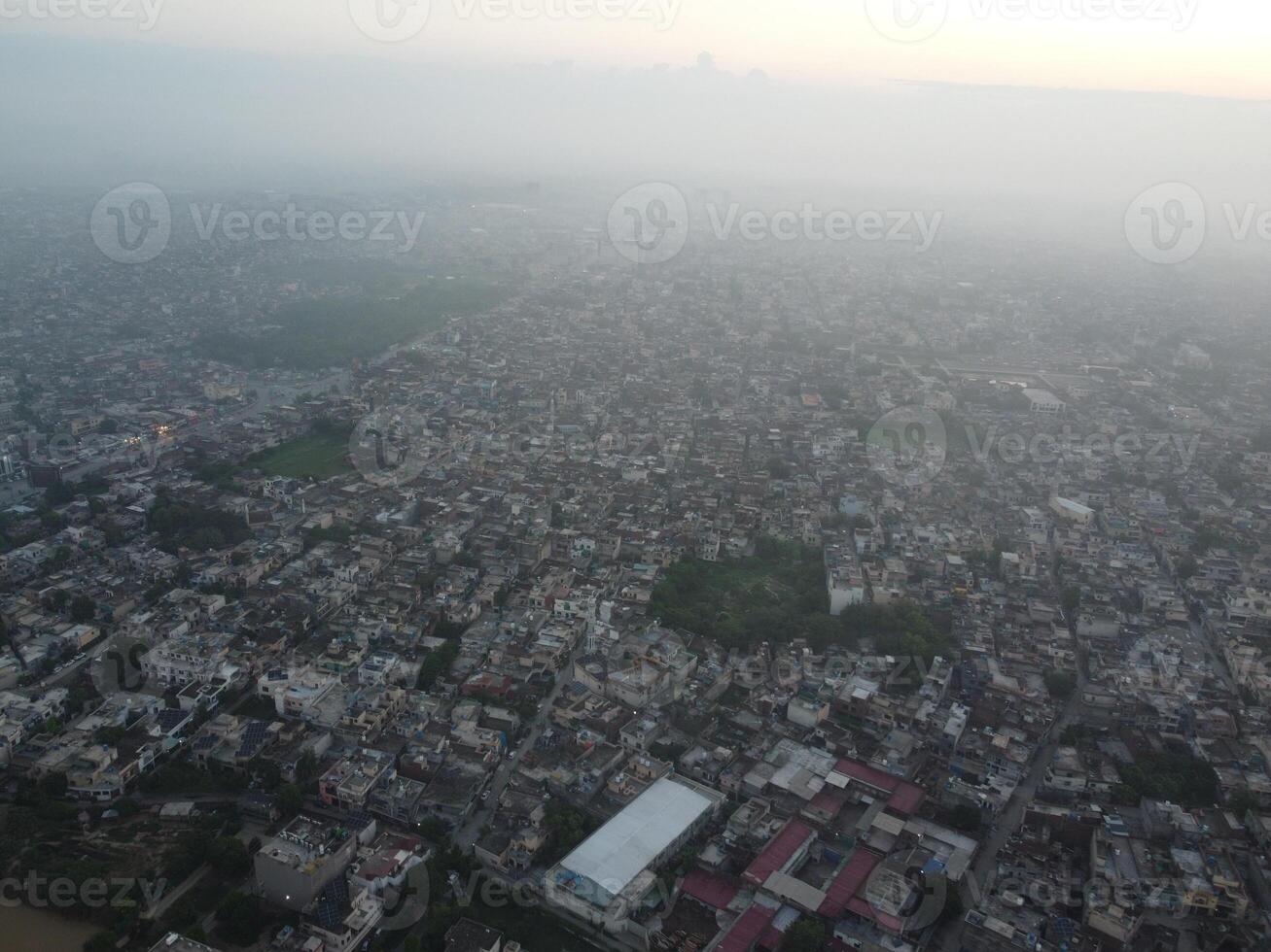 Top view. Areal view of city Lahore on 2023-07-17 photo