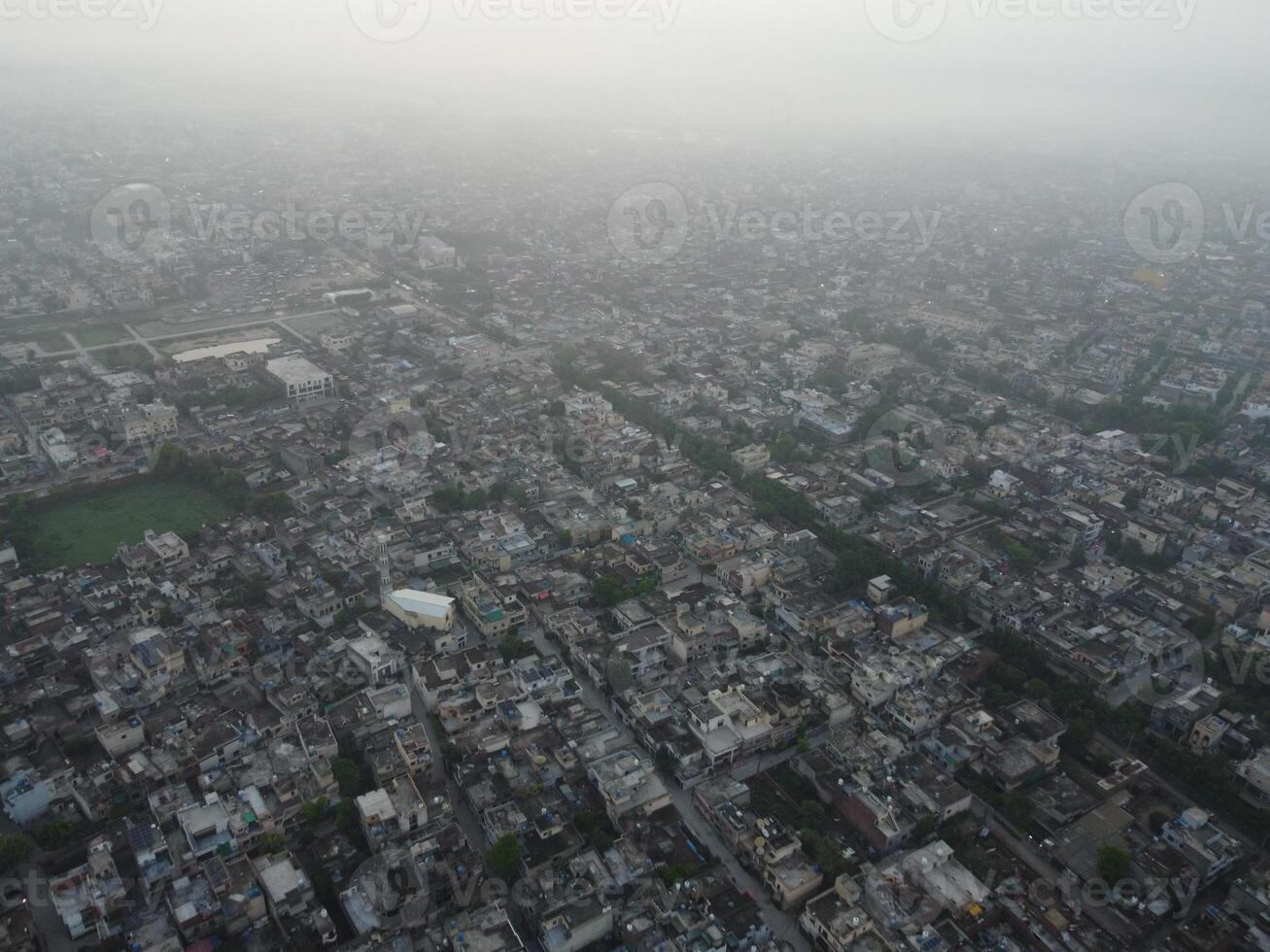 Top view. Areal view of city Lahore on 2023-07-17 photo