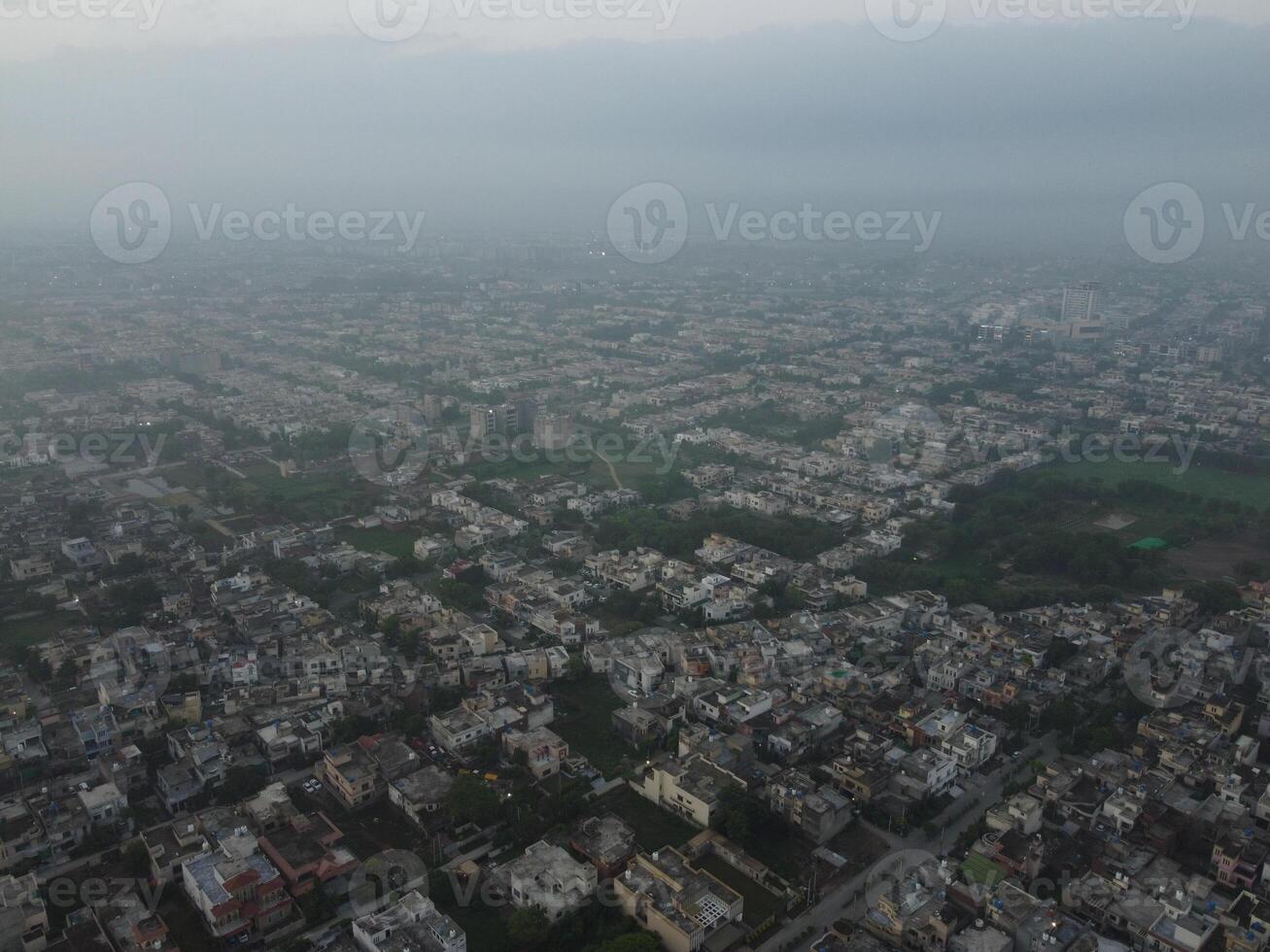 Top view. Areal view of city Lahore on 2023-07-17 photo
