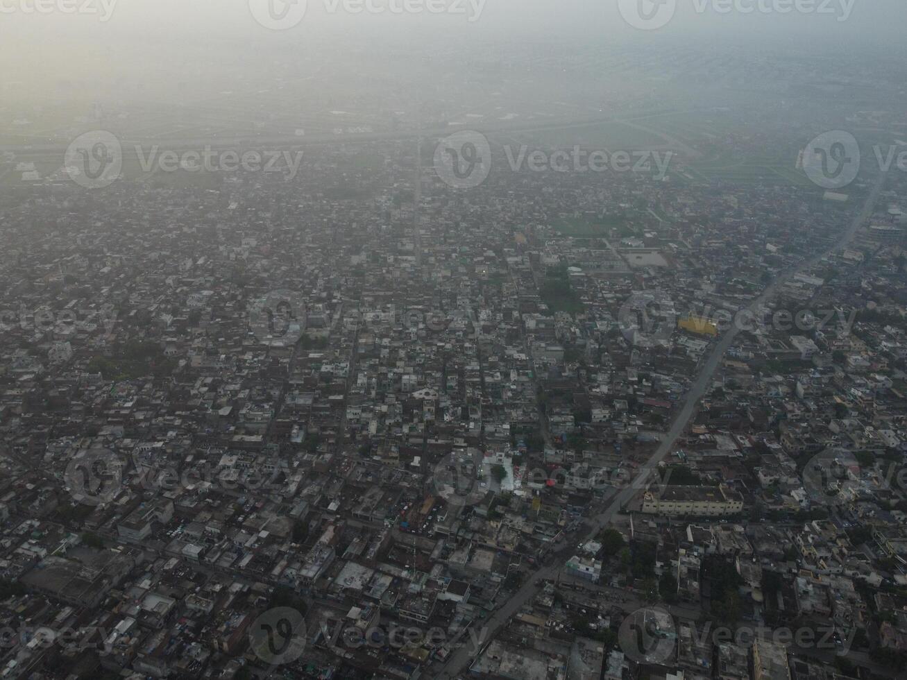 Top view. Areal view of city Lahore on 2023-07-17 photo