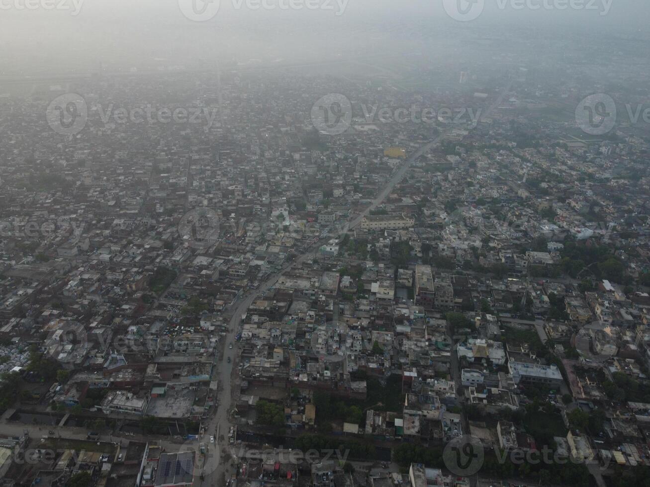 Top view. Areal view of city Lahore on 2023-07-17 photo
