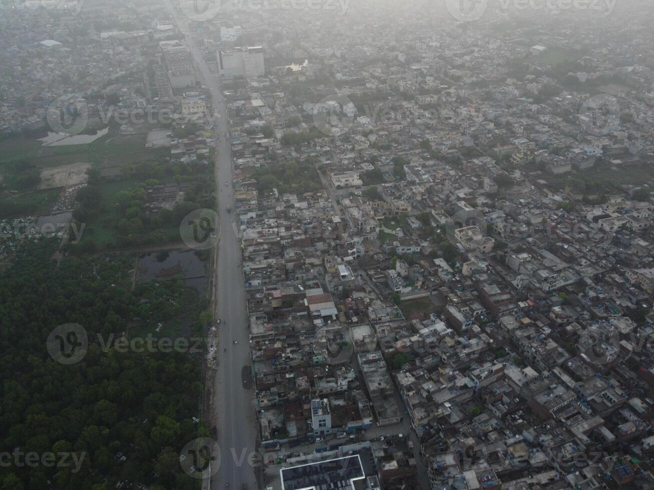 Top view. Areal view of city Lahore on 2023-07-17 photo
