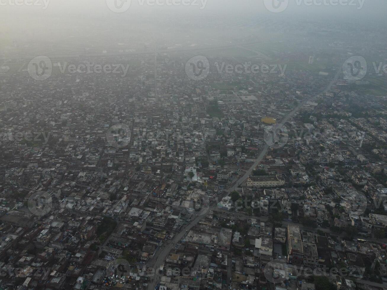 Top view. Areal view of city Lahore on 2023-07-17 photo