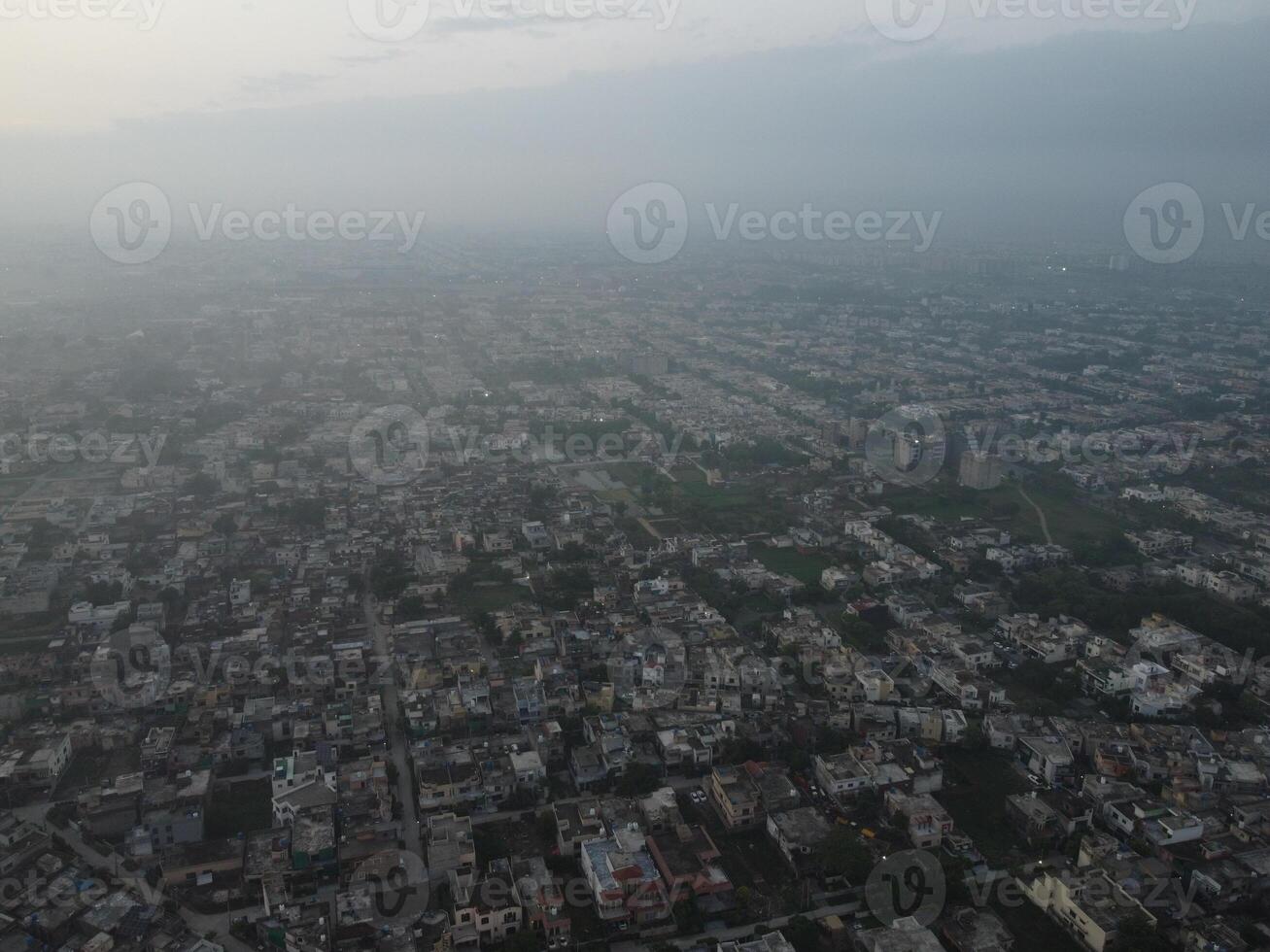Top view. Areal view of city Lahore on 2023-07-17 photo