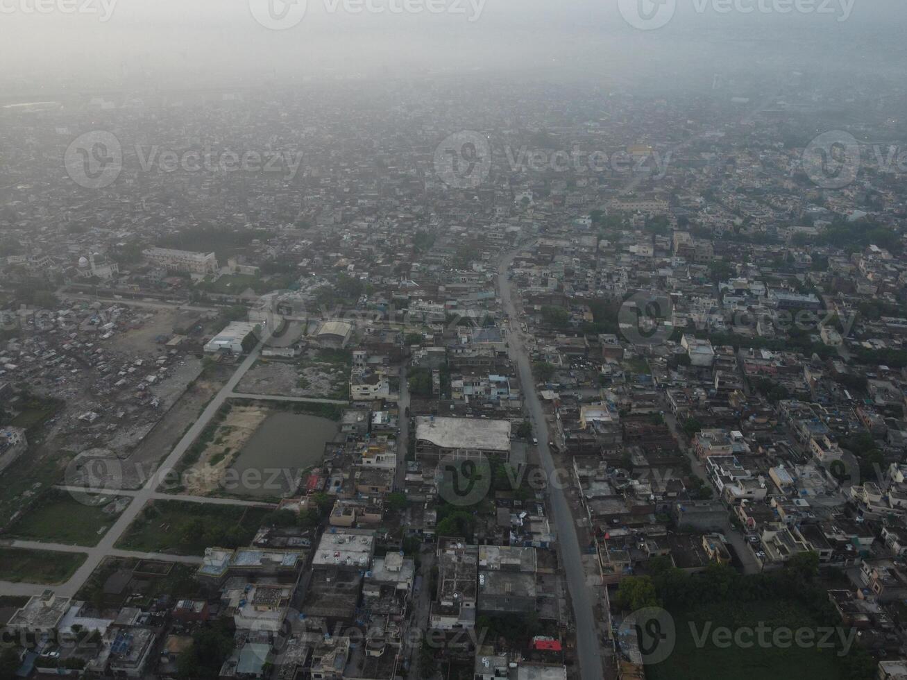 Top view. Areal view of city Lahore on 2023-07-17 photo