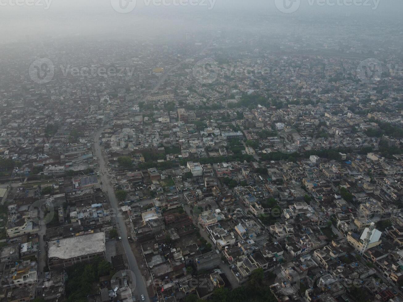 Top view. Areal view of city Lahore on 2023-07-17 photo