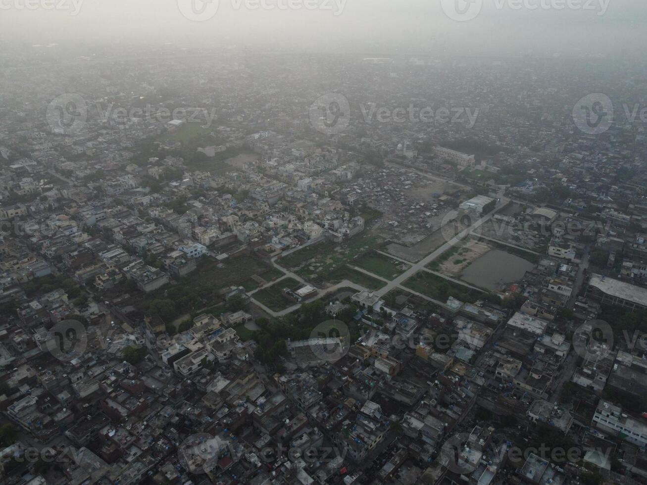 Top view. Areal view of city Lahore on 2023-07-17 photo