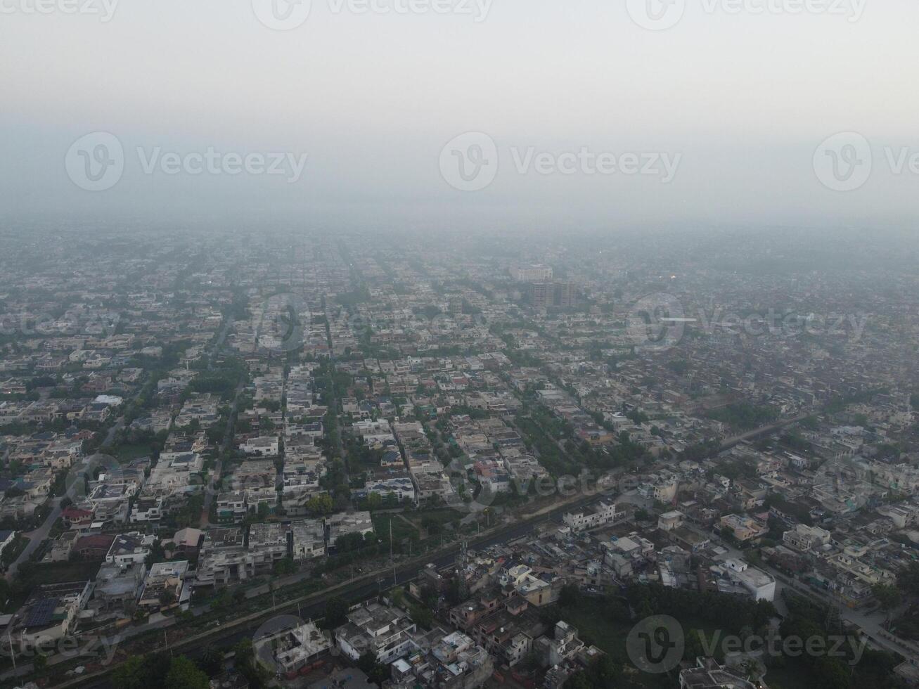Top view. Areal view of city Lahore on 2023-07-17 photo