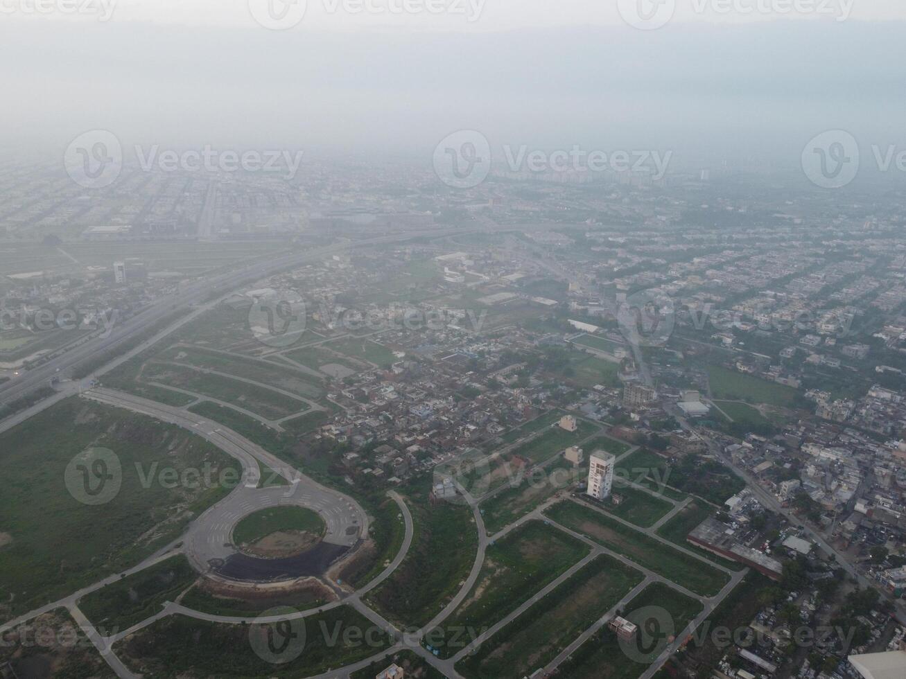 Top view. Areal view of city Lahore on 2023-07-17 photo