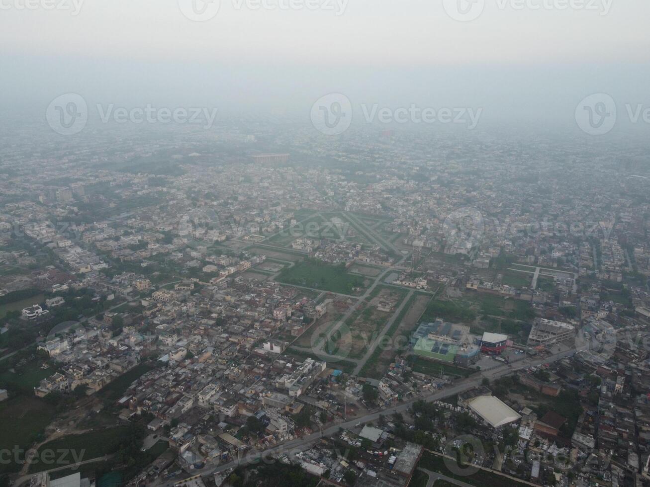 Top view. Areal view of city Lahore on 2023-07-17 photo