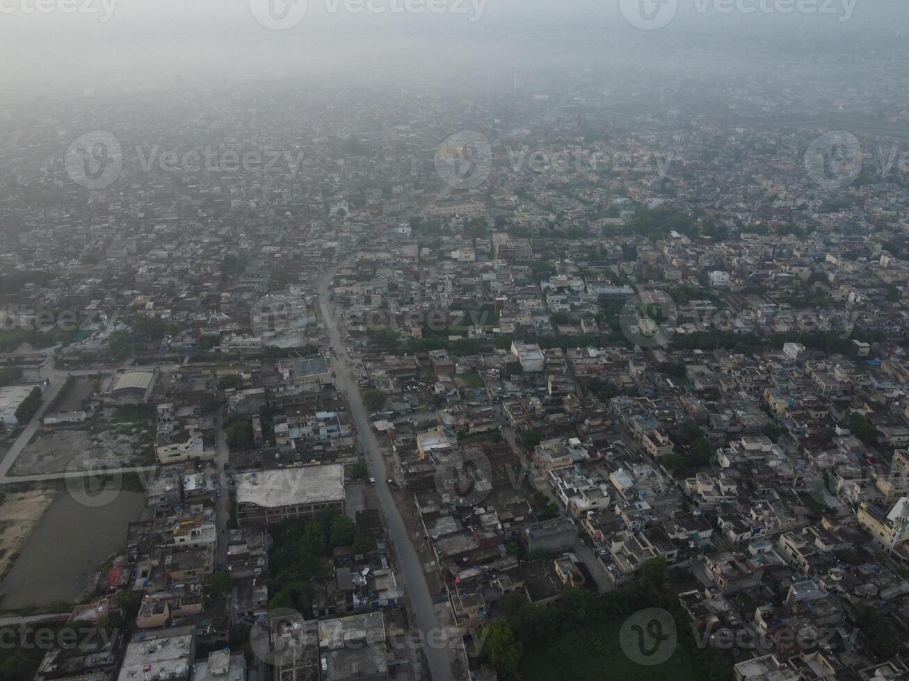 Top view. Areal view of city Lahore on 2023-07-17 photo