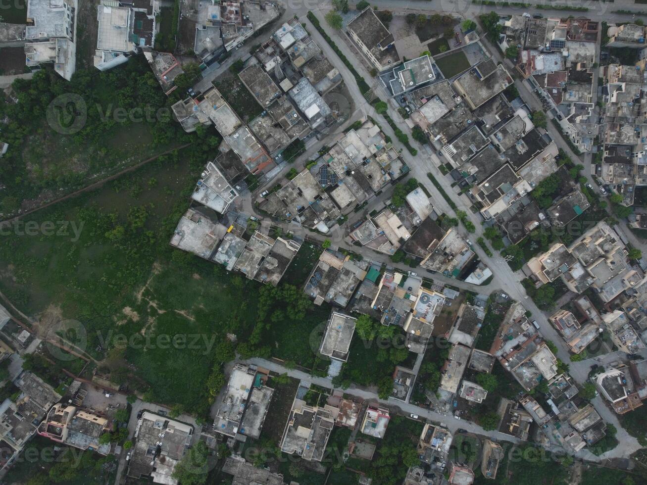 Drone view of capital city in Pakistan photo