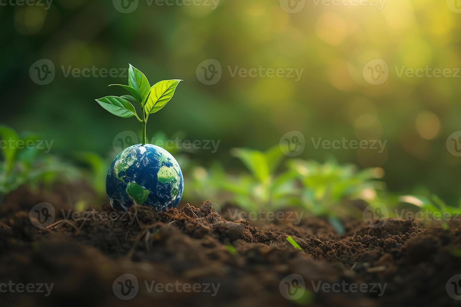 AI generated Ecofriendy Green Environment Day and Earth Day Concept photo