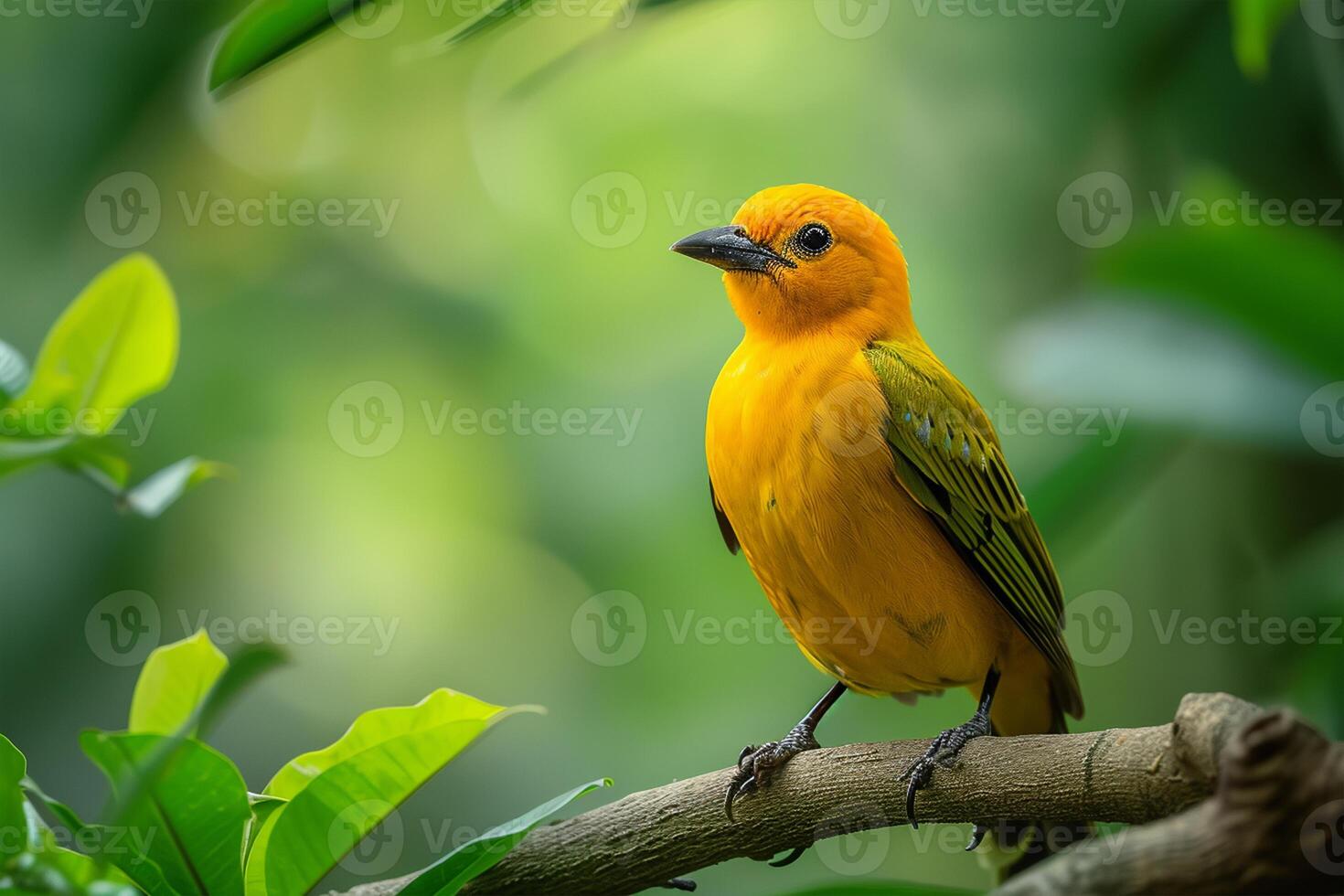 AI generated Golden callista, Tangara arthus, golden tanager, Tangara Dorada photo