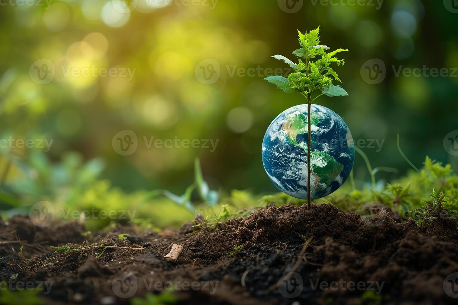 AI generated Ecofriendy Green Environment Day and Earth Day Concept photo