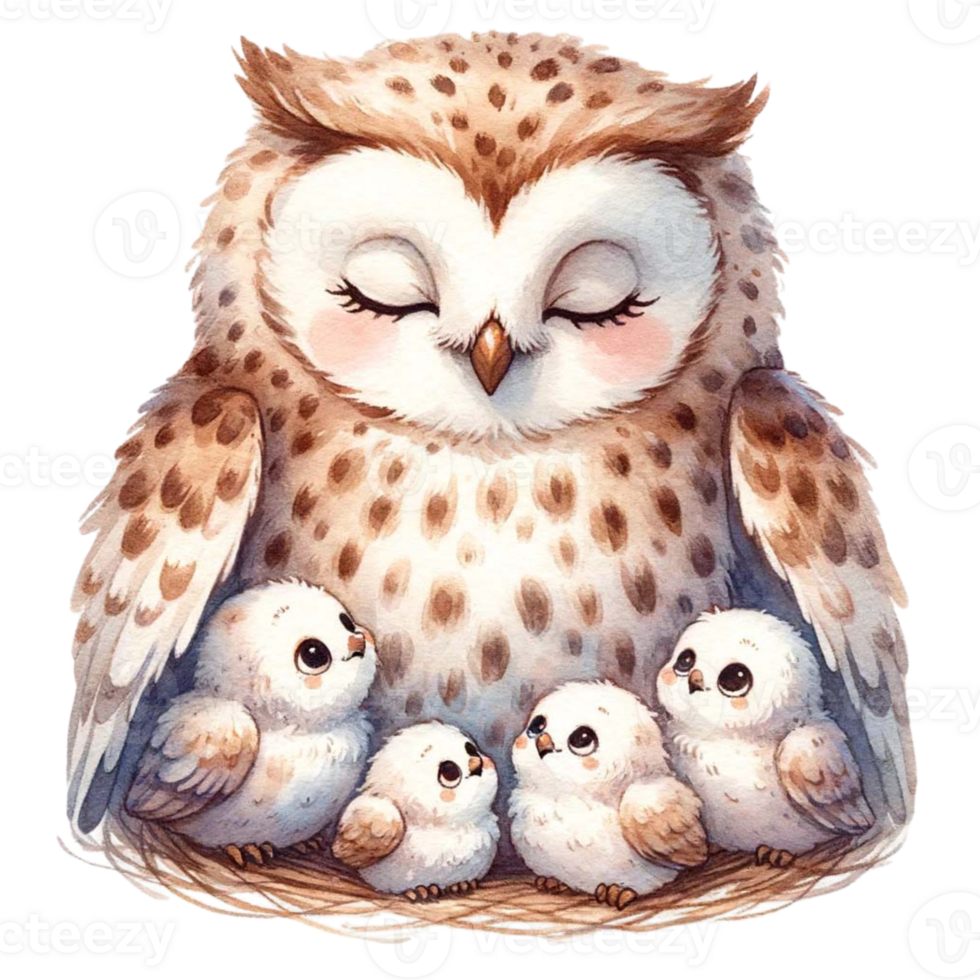 Ai Generated Mother And Baby Owl Watercolor Clipart Ai Generate 42582896 Png Ai Generated Mother And Baby Owl Watercolor Clipart Ai Generate 42582896 Png