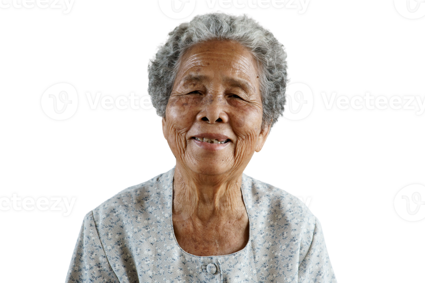 Smilling of happy Asian elderly senior, PNG transparencya