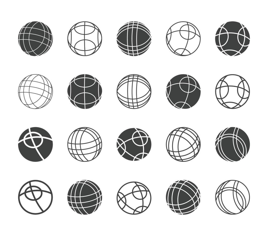 Vector Bocce Balls court Icons Free Vector and Free