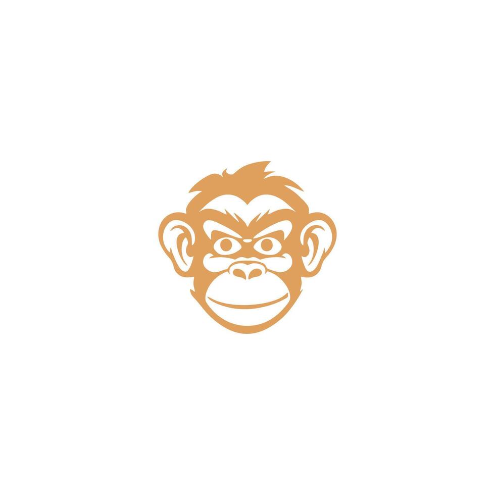 AI generated Monkey head logo templatevector vector