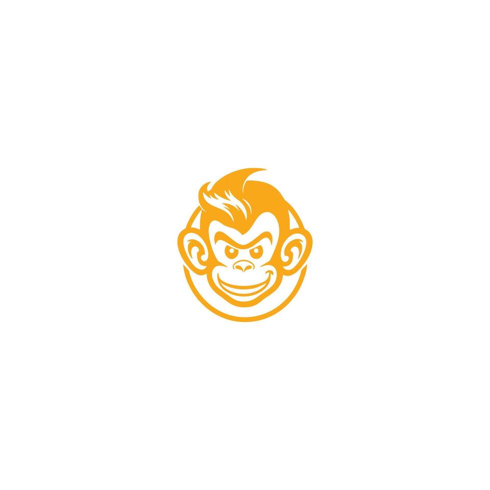 AI generated Monkey head logo templatevector vector