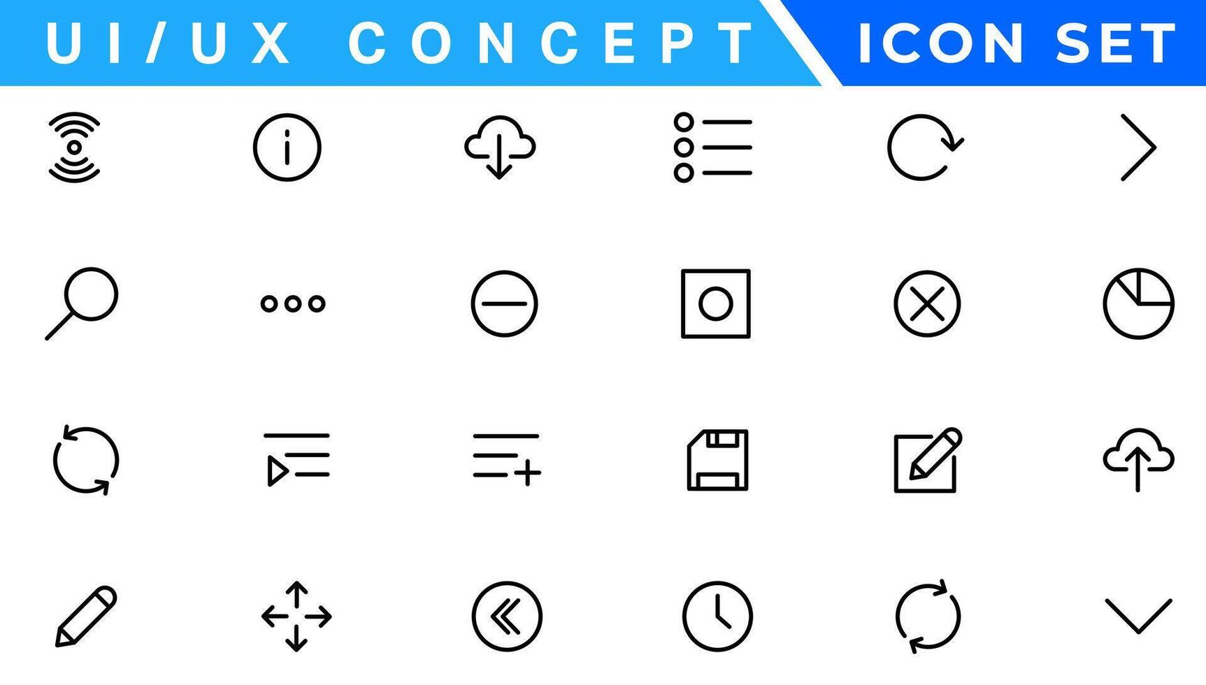 ui ux concept icon set, user interface icon set collection. vector